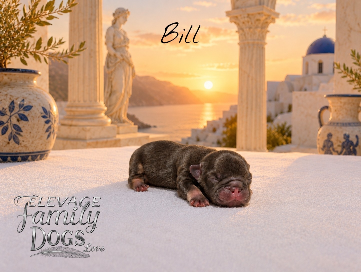 chiot chocolat tan bouledogue francais exotique fluffy ou poils courts couché